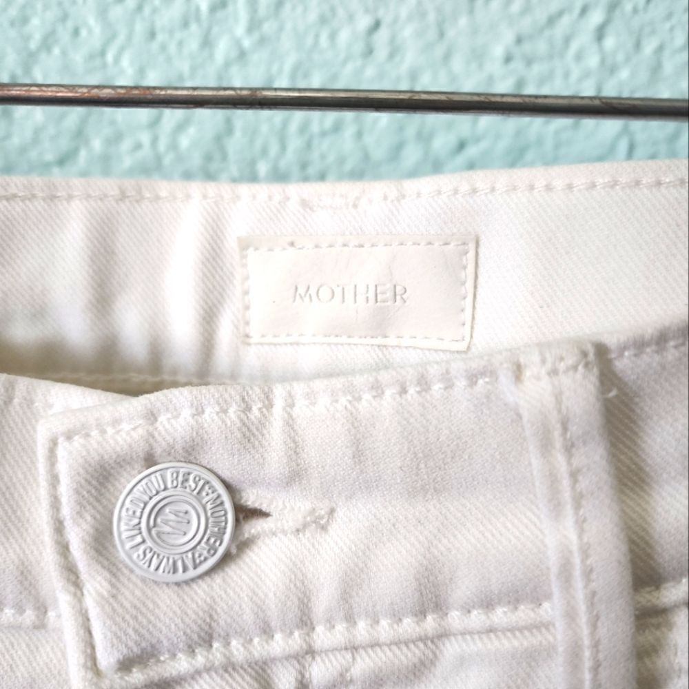 Mother Denim the Hustler ankle glass sleeper racer jeans white black - Picture 4 of 16